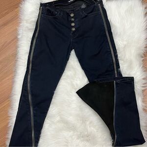 Hudson Lenny Zipper Skinny to Flare Edgy Jeans 25 NEW